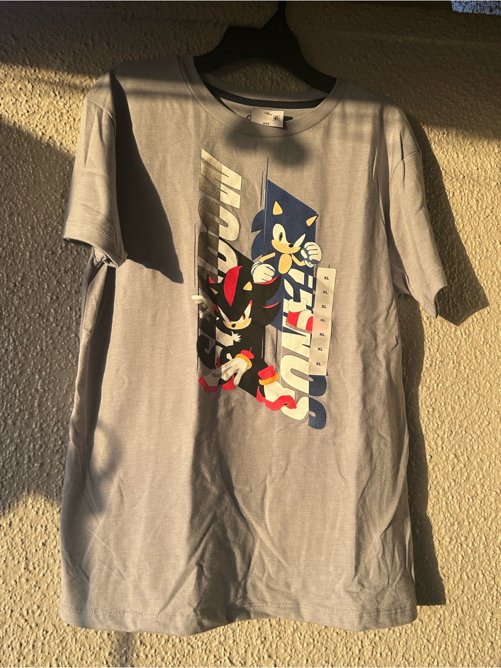 Sonic the Hedgehog Kids Graphic Tee - Gray XL 14-16 boys NEW